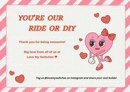 Love My Switches Day "Ride or DIY" Sweepstakes