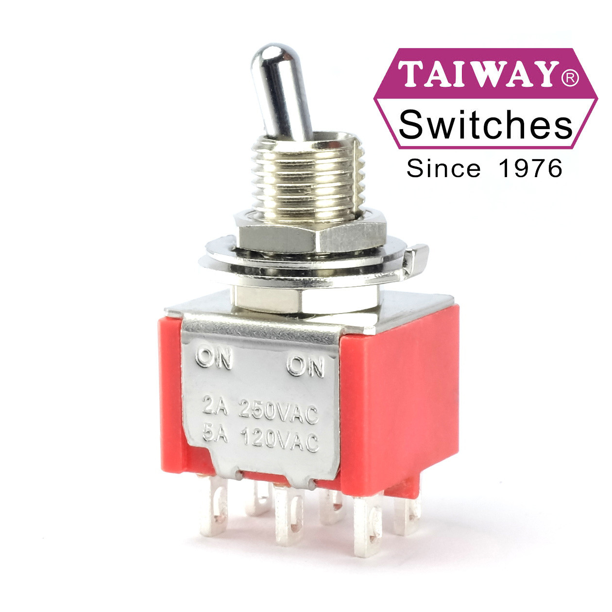 Big Bat miniature toggle switch | Taiway DPDT On-On Switch