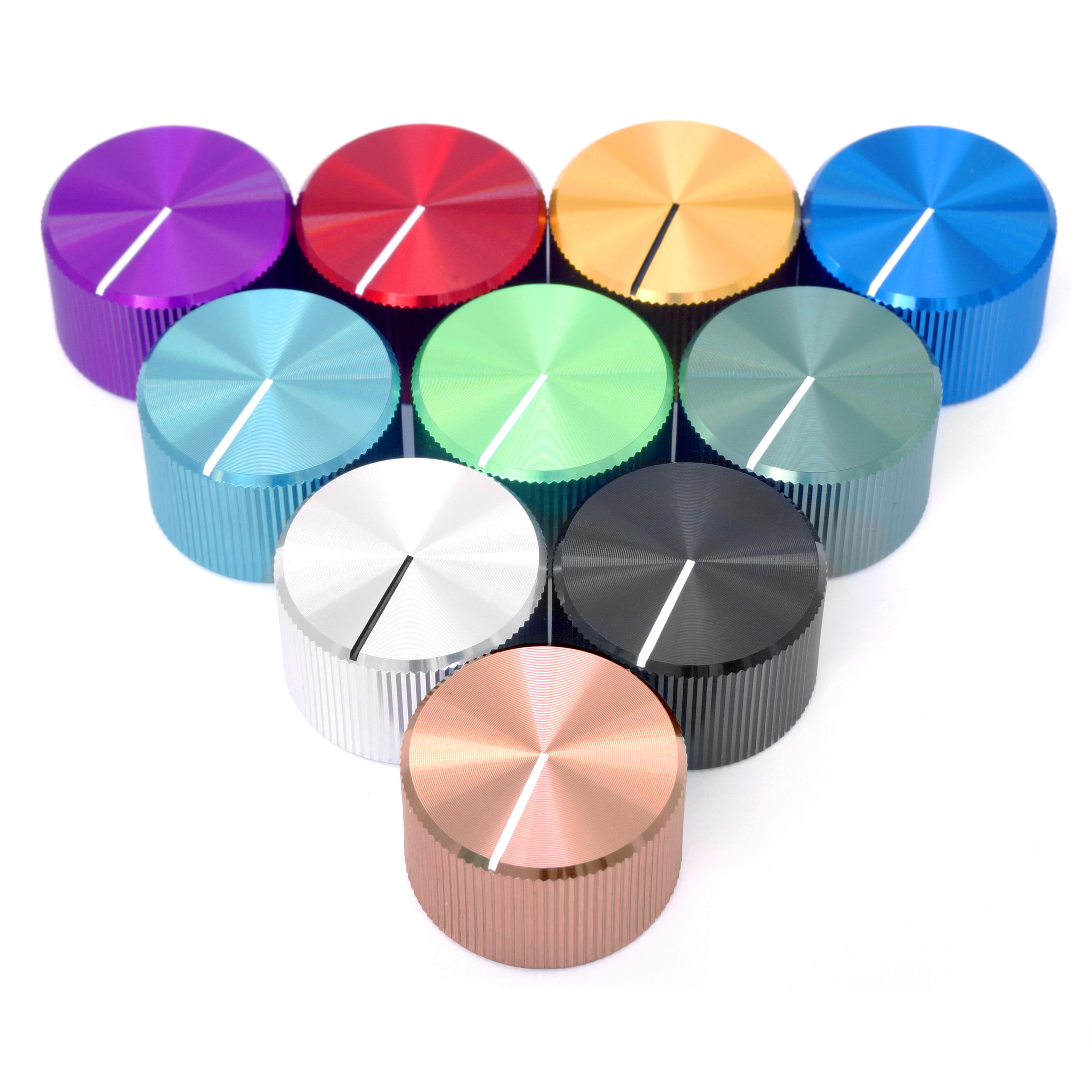 41mm Silver Aluminum Knob For Precision Instruments