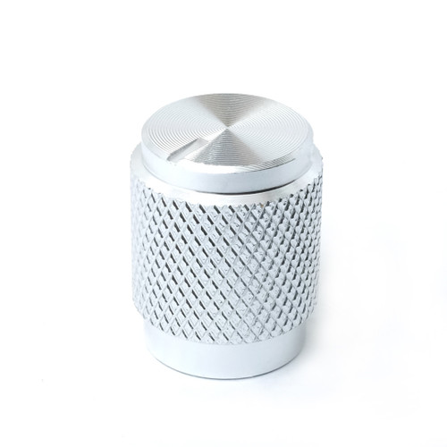 Shiny silver solid aluminum knob for 1/4" shaft