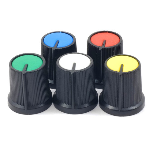 abs cap knob for knurled shafts all colors