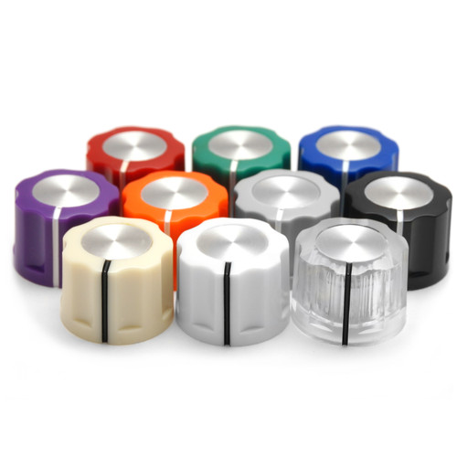 Fluted mirror cap knob for audio - Tall Boy - 10 colors