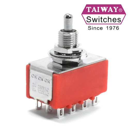Taiway toggle switch 100-4P6-T100B1M1QE | 4PDT On-On-On