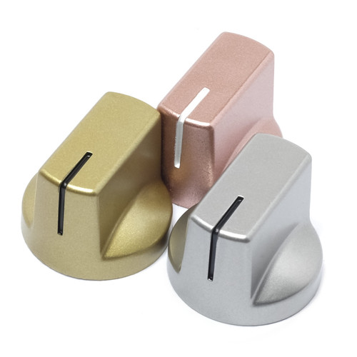 "Heavy Metal" metallic painted Davies 1510 clone knobs in gold, silver, and rose gold