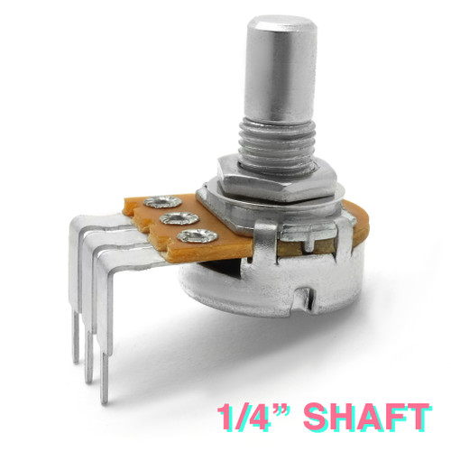 Right-angle PCB mount 16mm potentiometer with smooth 1/4" shaft