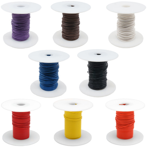 Hook-Up Wire - 8 colors of 24 gauge, pre-bond copper wire in 100-foot spools