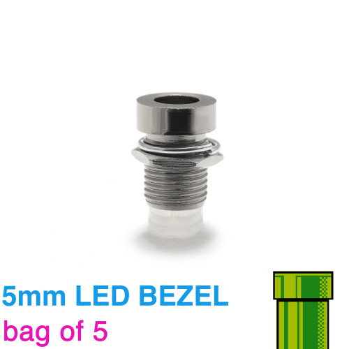 cover 5mm Chrome Metal "Warp Pipe" LED Bezel - Bag of 5