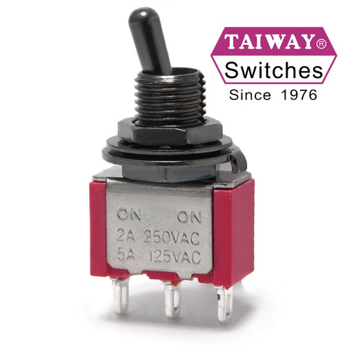 Black-Plated Toggle | SPDT On-Off-On Mini Toggle Switch