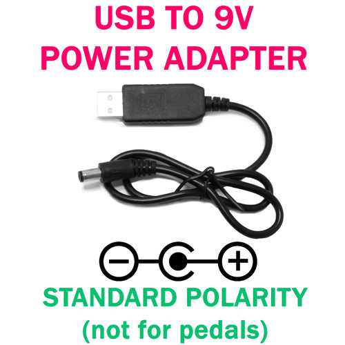 USB to 9VDC Power Cable  - Standard Polarity - NOT FOR PEDALS!