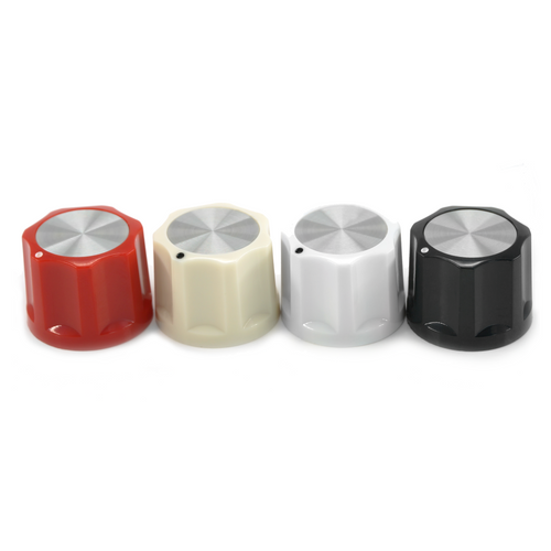 21mm Fluted Mirror Cap Knob with Dot Indicator - all colors