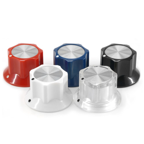 26mm Fluted Mirror Cap Knob with Dot Indicator - all colors