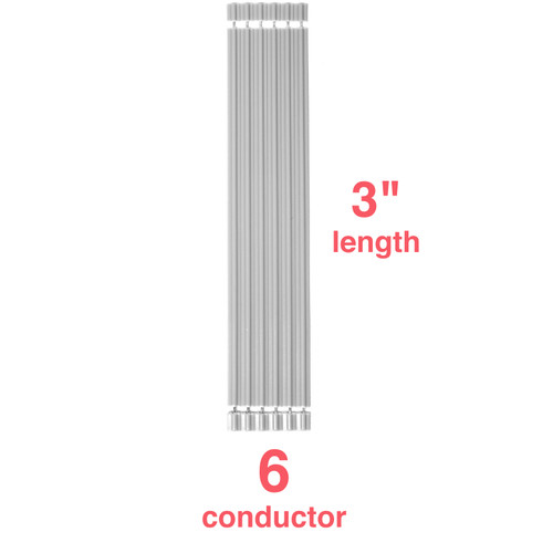 Ribbon Cable, 3 Inch - 26AWG Pre-Tinned - 6 Conductors