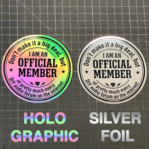 Two colors to choose from - DIY Audio - Official Member Sticker - 3.5" Badge Vinyl 