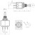 Technical drawing for 3PDT toggle  switch - on on - PCB Mount - Short Shaft