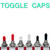 Black, red, and white toggle switch caps for SPDT, DPDT, 3PDT and 4PDT guitar pedal and synth toggle switches.