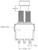 Technical drawing for soft-click 3PDT latched foot switch with solder lug terminals