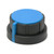 Blue Rubber Grip Pointer Knob - "The Tilt-A-Whirl" - 1/4" Smooth Shaft (31.5mm OD)