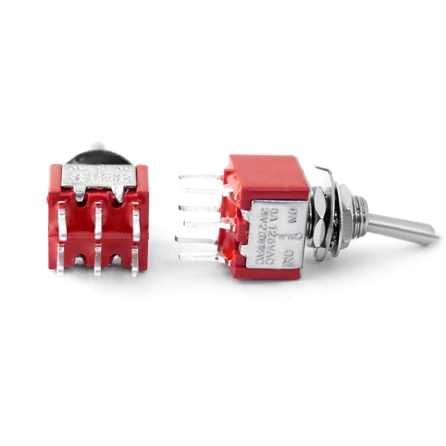 DPDT On Off On Switch - PCB Mount - Long Shaft - Love My Switches