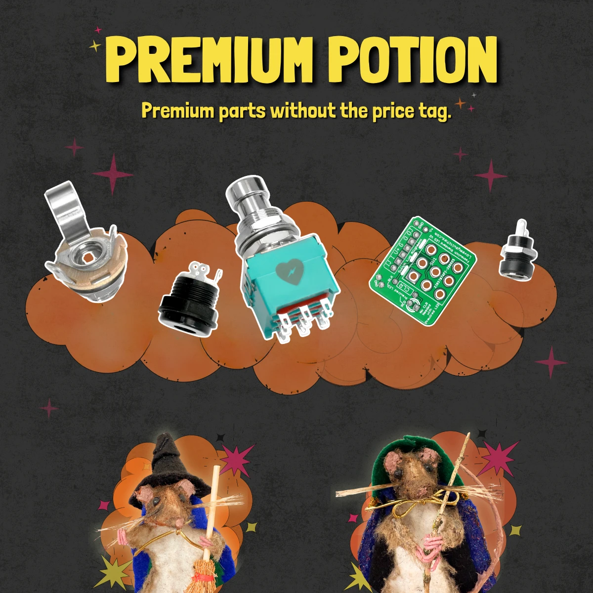 Premium Parts Potion
Curious about components? Save about 25% versus buying individually when you try this premium name-brand potion pack.