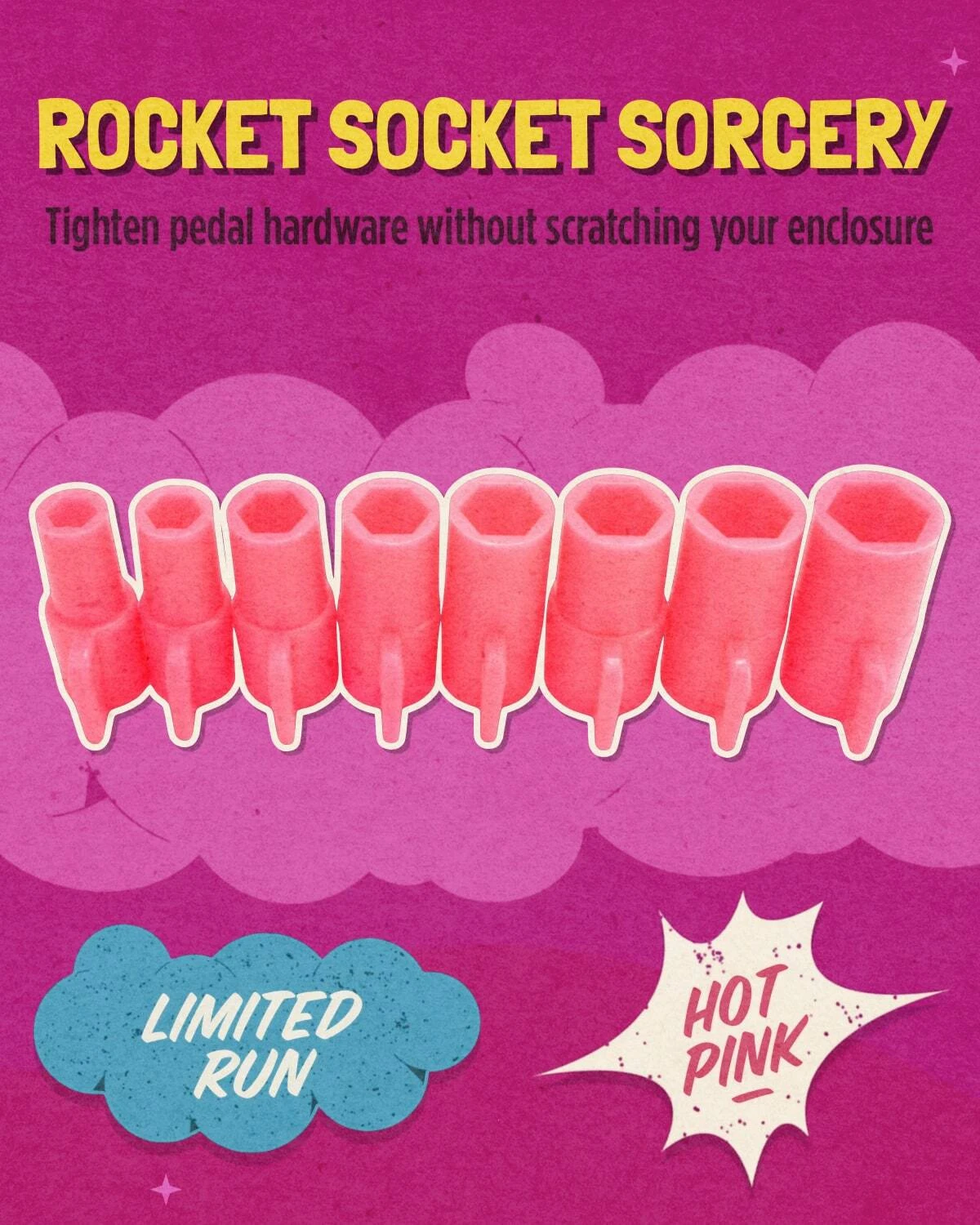 Rocket Socket Sorcery! Ready to upgrade your workbench? Get our pedal building bestseller, now conjured up in a Limited Run pink edition.