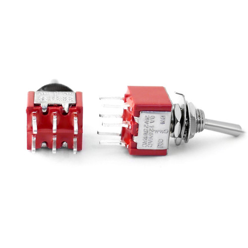 DPDT On Off On Switch - PCB Mount - Long Shaft - Love My Switches