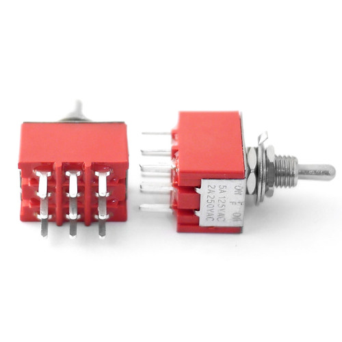 3PDT On Off On Switch - PCB Mount - Short Shaft - Love My Switches