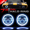 7 Inch Halo Projector Chrome LED Headlights Set