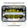 4x6 LED Reflector w/DRL Headlights Chrome Set