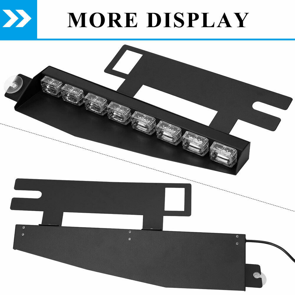 Amber/White 17" 48 LED Emergency Strobe Visor Light Bars GENSSI