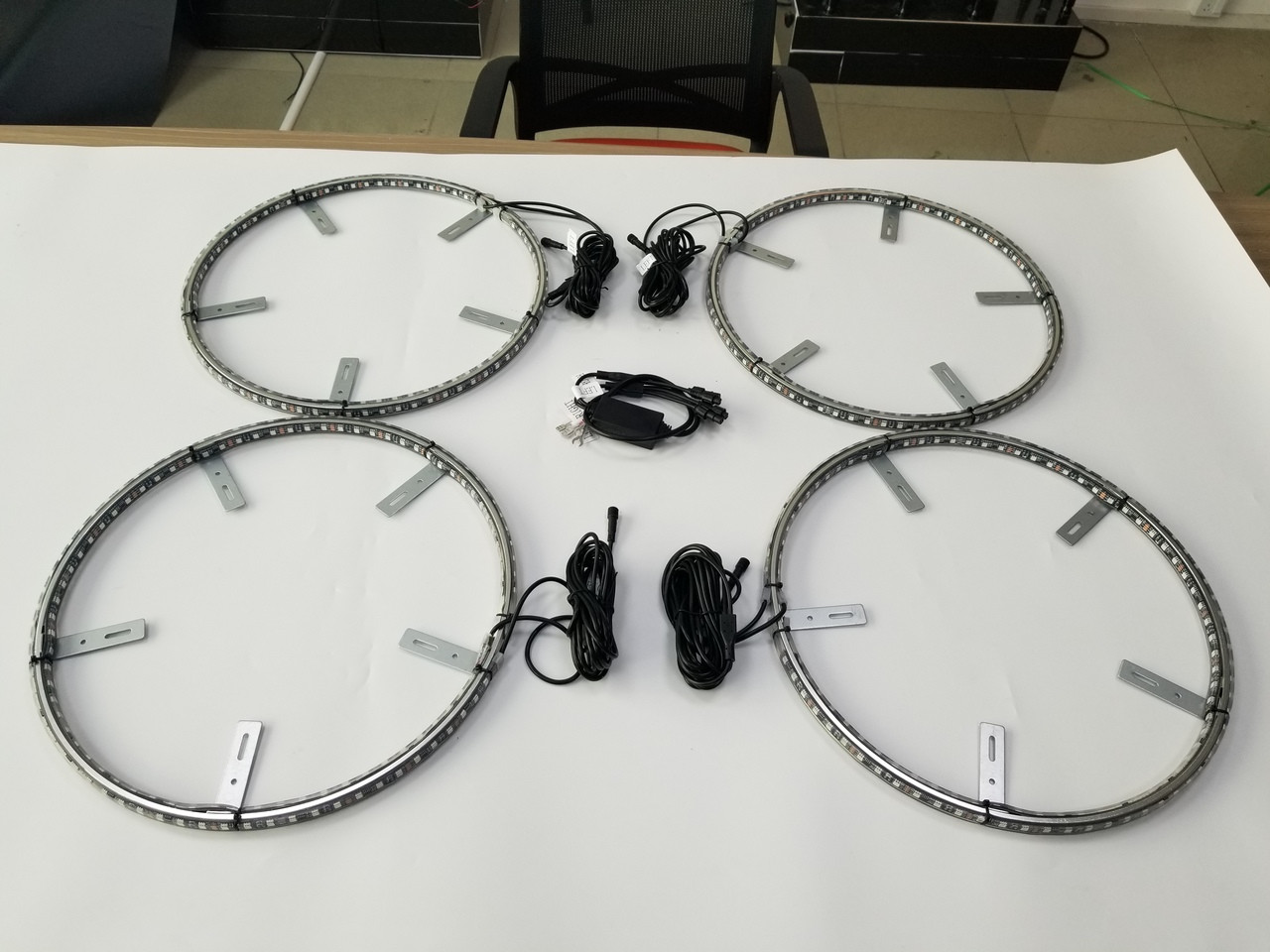 LED Wheel Light Kit White with Amber Signal and 8 Rock Lights Wireless