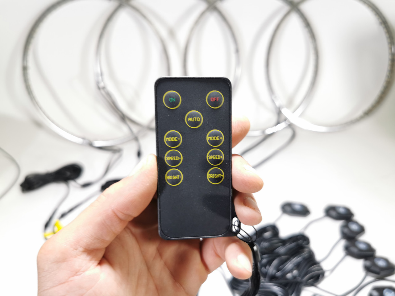 LED Wheel Light Kit White with Amber Signal and 8 Rock Lights Wireless