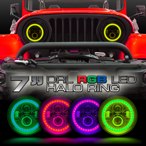 7 Inch HALO RGB Color Projector LED Headlights Set - GENSSI