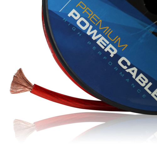 100ft 4AWG Power Cable Wire 4 Gauge Clear Red