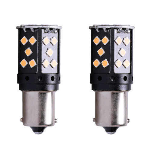 1156 7506 No Hyper Flash Super Canbus LED Bulbs Amber (2 Pack)