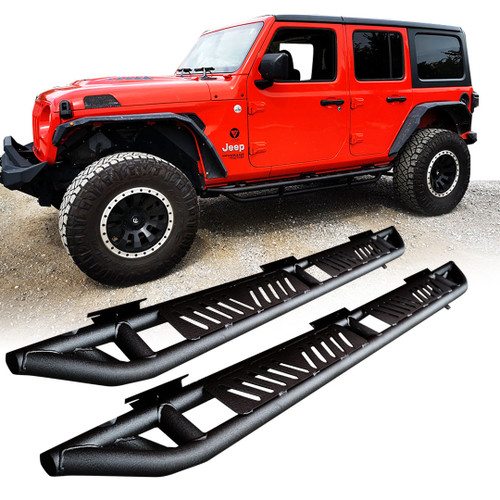 Running Boards Side Steps Rail Steps Rock Step Sliders for Jeep Wrangler JLU 4dr 2018 up