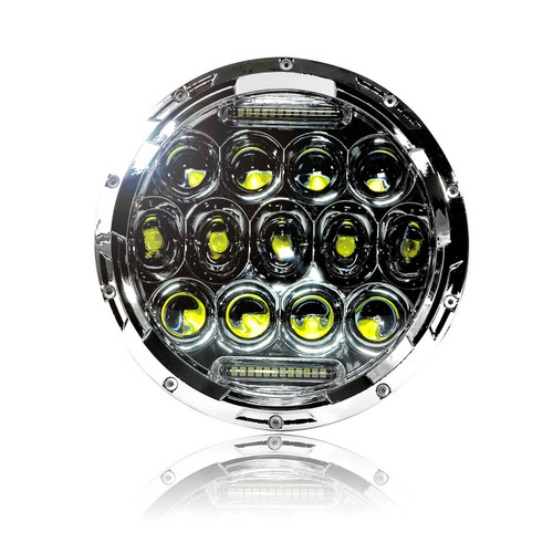 7 Inch Honeycomb Array Chrome LED Motorcycle Headlight - GENSSI