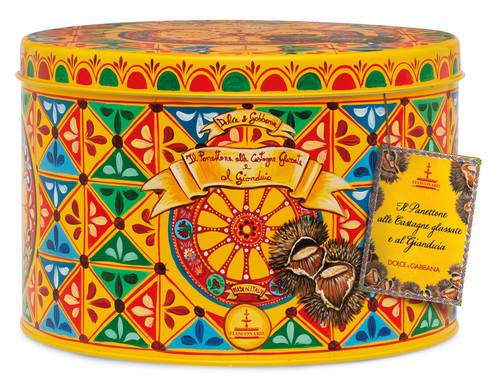 Castagne Panettone (Marron glace candied chestnuts and gianduja chocolate) (1KG) Includes D&G Gift Bag Castagne Panettone (Marron glace candied chestnuts and gianduja chocolate) (1KG) Includes D&G Gift Bag