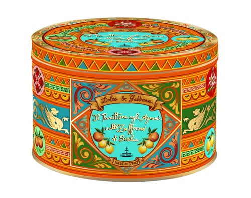 Agli Agrumi (with citrus fruits and Sicilian saffron) (1kg)-Blue and green tin. Includes D&G Gift Bag Agli Agrumi (with citrus fruits and Sicilian saffron) (1kg)-Blue and green tin. Includes D&G Gift Bag