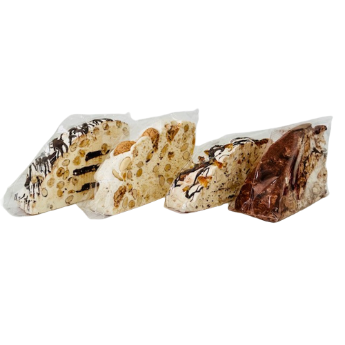 Assorted Chocolate Cream Nougat Slice Hand wrapped - 165g per slice)