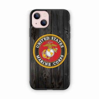 US Marine Corps in Wood Art iPhone 13 Case