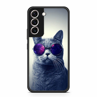 Hipster Cat With Galaxy Glasses Samsung Galaxy S22 | S22+ Case