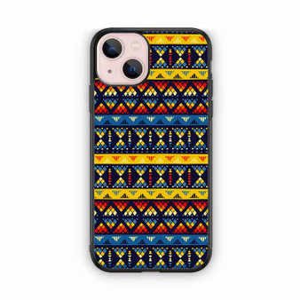 Yellow and Blue Tribal Pattern iPhone 13 Mini Case