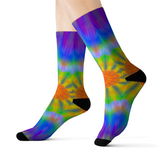 Round tie dye unisex adult socks