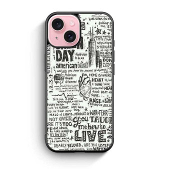 Green Day Lyrics iPhone 15 Case