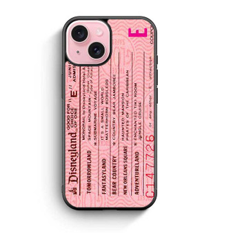 pink disneyland ticket iPhone 15 Case
