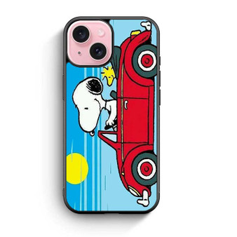 Snoopy in Car iPhone 15 Case