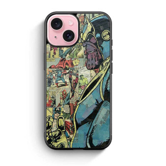 Thanos Comic Pattern iPhone 15 Case