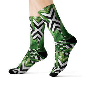 Tropical Palm Art unisex adult socks