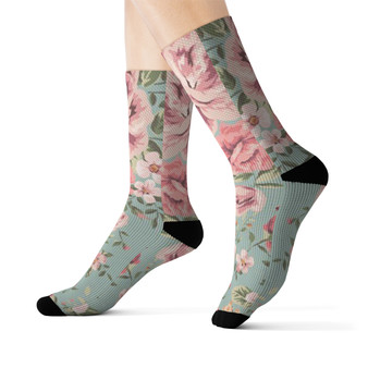 Vintage Floral unisex adult socks