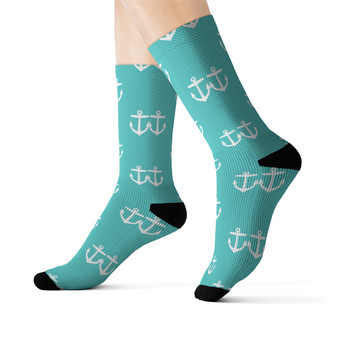 Anchor Blue unisex adult socks